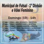 Neste domingo (19), a partir das 14h, no Modulo Esportivo de Selbach, acontece mais uma rodada do Campeonato Municipal de Futsal da 1ª Divisão e do Vôlei Feminino