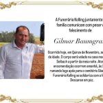 Comunicado de falecimento - ex-colaborador e amigo Gilmar Baumgratz Comunicado de falecimento - ex-colaborador e amigo Gilmar Baumgratz