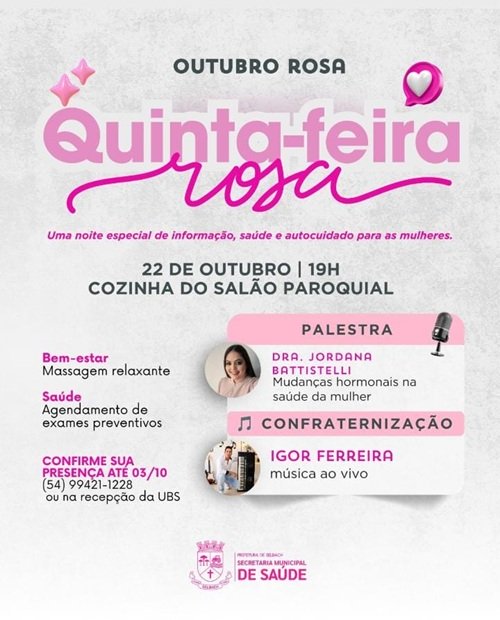 Outubro Rosa – Quinta Rosa